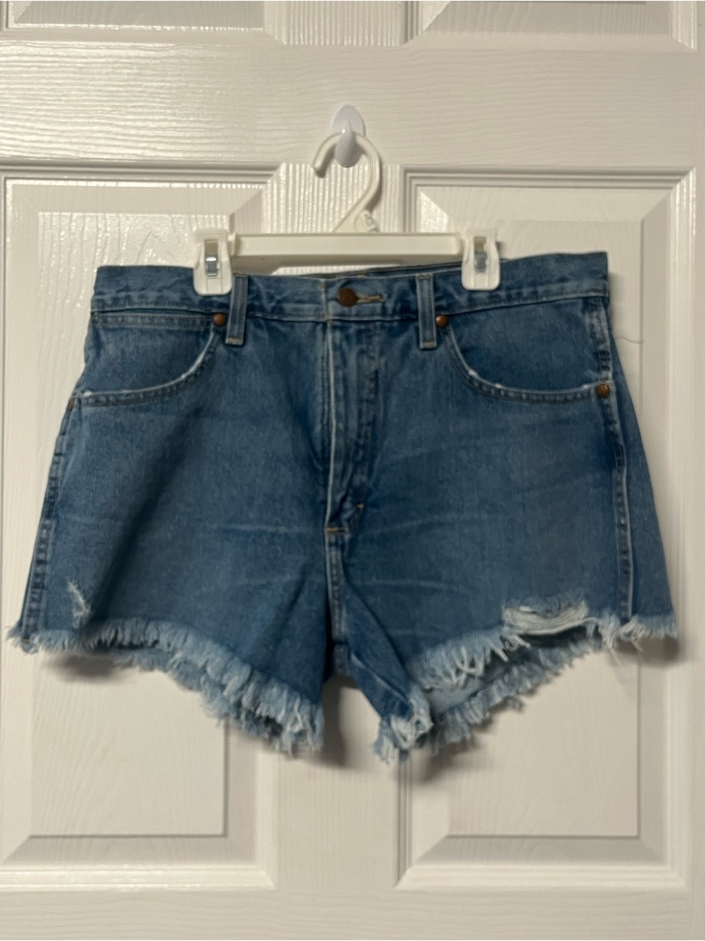 New Wrangler Reworked Denim Shorts waist 30 small blue women